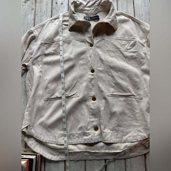 Zara | lightweight | denim | ivory | shacket | M - Picture 3 of 10